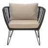 Fauteuil lounge Mundo, Black-beige