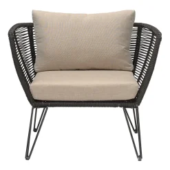 Fauteuil lounge Mundo, Black-beige