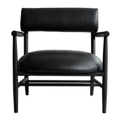 Fauteuil lounge Nama, Aniline leather black