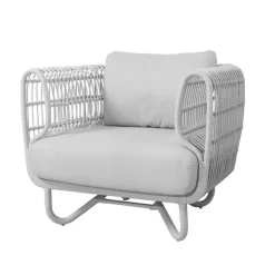Fauteuil lounge Nest weave, White, Cane-Line Natté white