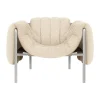 Fauteuil lounge Puffy, Eggshell-acier inoxydable