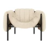Fauteuil lounge Puffy, Eggshell-black grey
