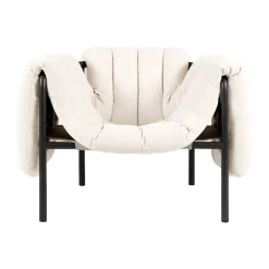 Fauteuil lounge Puffy, Natural-black grey