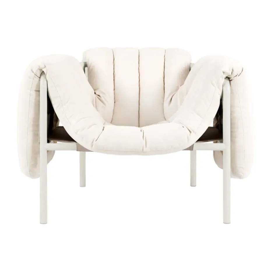 Fauteuil lounge Puffy, Natural-cream
