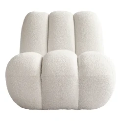 Fauteuil lounge Toe bouclé, Off-white