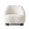 Fauteuil Margas LC1, Karakorum 001 blanc-pieds en noyer