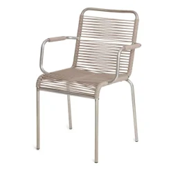 Fauteuil Mya aluminium, Taupe