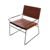 Fauteuil Next Rest, cuir cognac, support noir