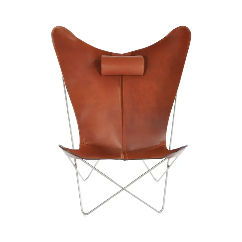 Fauteuil papillon KS Chair, cognac