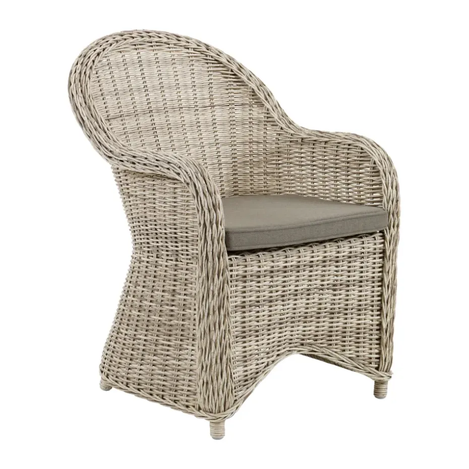 Fauteuil Paulina avec coussin d'assise, Beige-beige