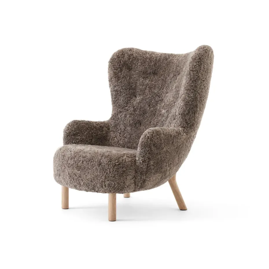 Fauteuil Petra VB3 High, Chêne huilé-Sheepskin Sahara