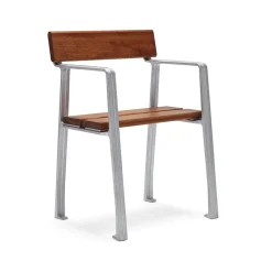 Fauteuil Piccolo, Acajou, support en aluminium brut