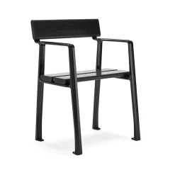Fauteuil Piccolo, Lasure acajou noire, support noir