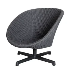 Fauteuil pivotant Peacock, Dark grey, pieds en aluminium