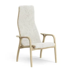 Fauteuil pour enfant Lamini chêne laqué/peau de mouton, Offwhite (blanc)