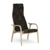 Fauteuil pour enfant Lamini chêne laqué/peau de mouton, Espresso (marron)