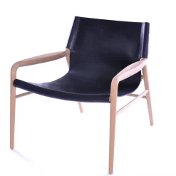 Fauteuil Rama, Noir, chêne traité au savon