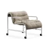 Fauteuil Sunny avec accoudoirs, Mauro Putty - base en chrome avec roues