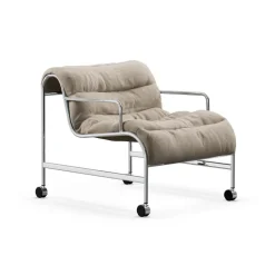 Fauteuil Sunny avec accoudoirs, Mauro Putty - base en chrome avec roues