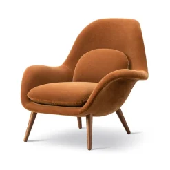Fauteuil Swoon, Grand mohair 2103-chêne fumé