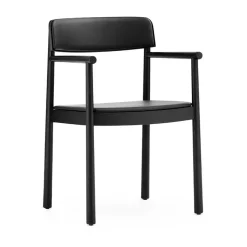 Fauteuil Timb avec coussin, Noir/ Ultra Leather - Black