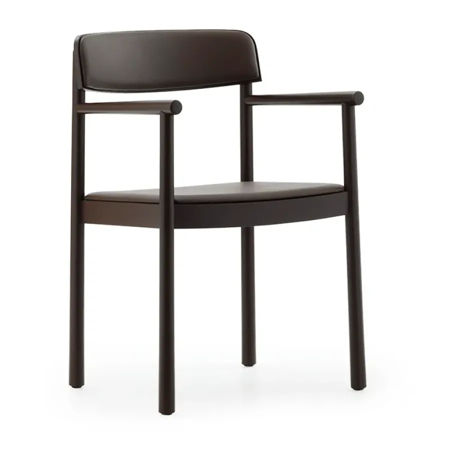 Fauteuil Timb, Brown ash-Ultra Leather Chocolate
