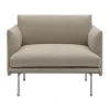 Fauteuil tissu Outline chair, Ecriture 240-Polished Aluminum