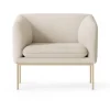 Fauteuil Turn, Cachemire bouclé blanc cassé