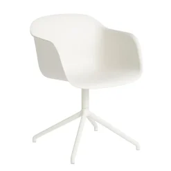 Fiber armchair avec base pivotante, blanc
