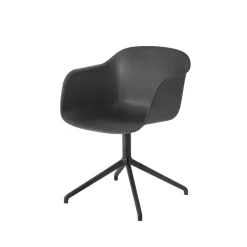 Fiber armchair chaise de bureau avec base pivotante, Black-anthracite black base