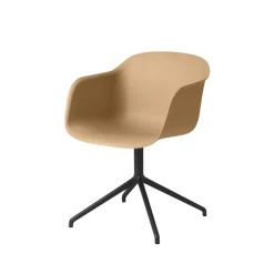 Fiber armchair chaise de bureau avec base pivotante, Ochre-anthracite black
