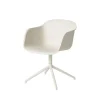 Fiber armchair chaise de bureau avec base pivotante, white, structure blanche