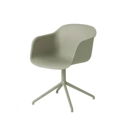Fiber armchair chaise de bureau avec base pivotante, dusty green, structure verte