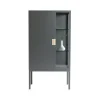 Frame Semi Vitrine, char grey, poignée en cuir naturel