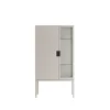 Frame Semi Vitrine, dark sand, cuir brown