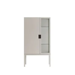 Frame Semi Vitrine, dark sand, cuir brown