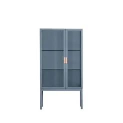 Frame Semi Vitrine, nordic blue, poignée en cuir naturel