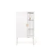 Frame Semi Vitrine, white, cuir natural