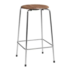 High Dot counter stool 4 pieds, Noyer-chrome