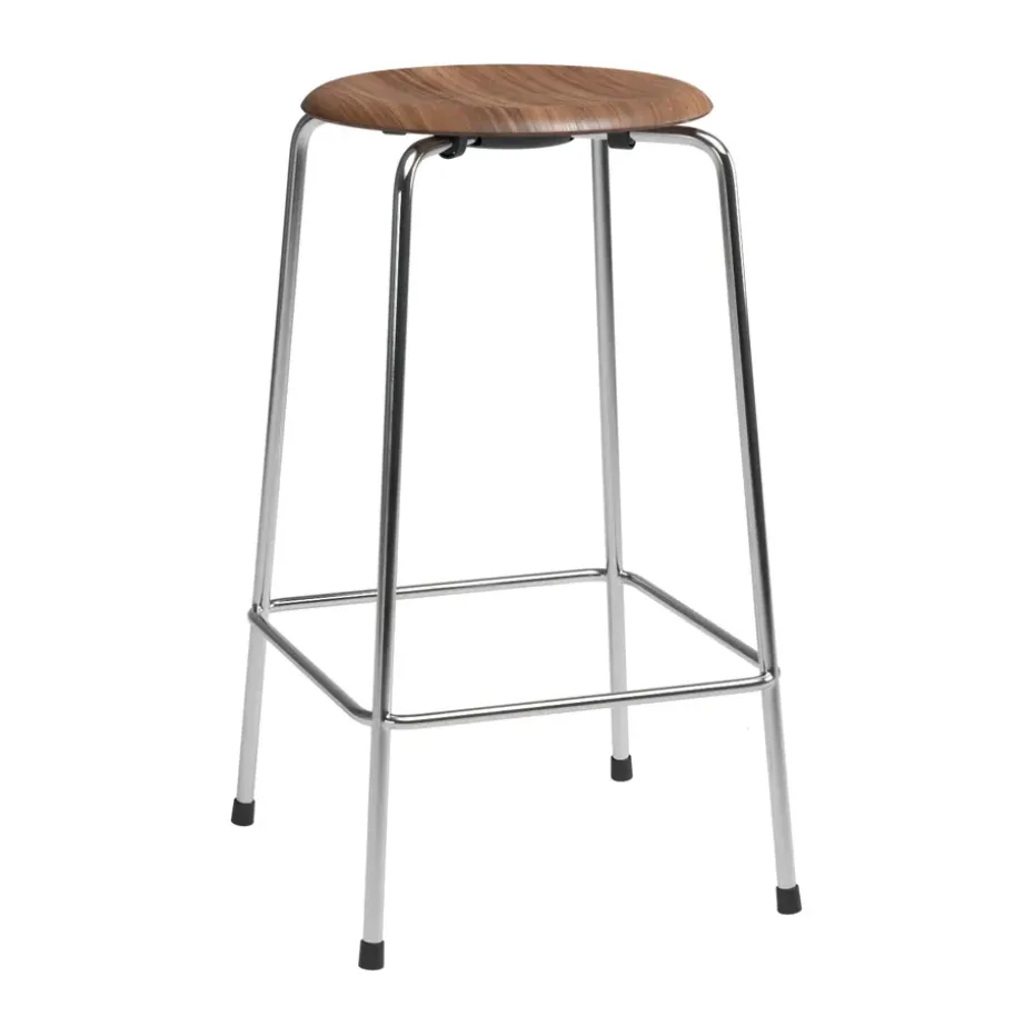High Dot counter stool 4 pieds, Noyer-chrome