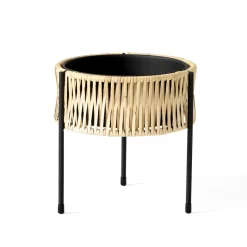 Jardinière Umanoff planter rotin-acier, h27 cm Ø27 cm