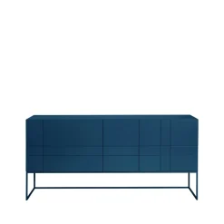 Kilt Light 180 table d'appoint, deep blue, 3 portes, 2 tiroirs