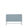 Kilt Light 137 table d'appoint, nordic blue, 2 portes, 2 tiroirs