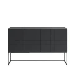Kilt Light 137 table d'appoint, char grey, 3 portes