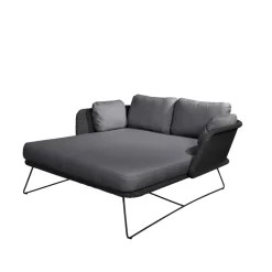 Lit de jour Horizon, Cane-Line Natté grey, pied noir