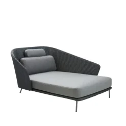 Lit de jour Mega, Graphic, gauche, incl. coussins gris