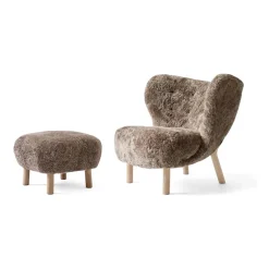 Little Petra VB1 fauteuil et pouf ATD1, Chêne blanchi huilé- Sahara