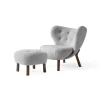 Little Petra VB1 fauteuil et pouf ATD1, Noyer huilé-Hallingdal