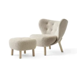 Little Petra VB1 fauteuil et pouf ATD1, Chêne huilé blanc-Karakorum