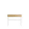 Luc 100 table console, chêne teinté blanc (p2), plateau en marbre